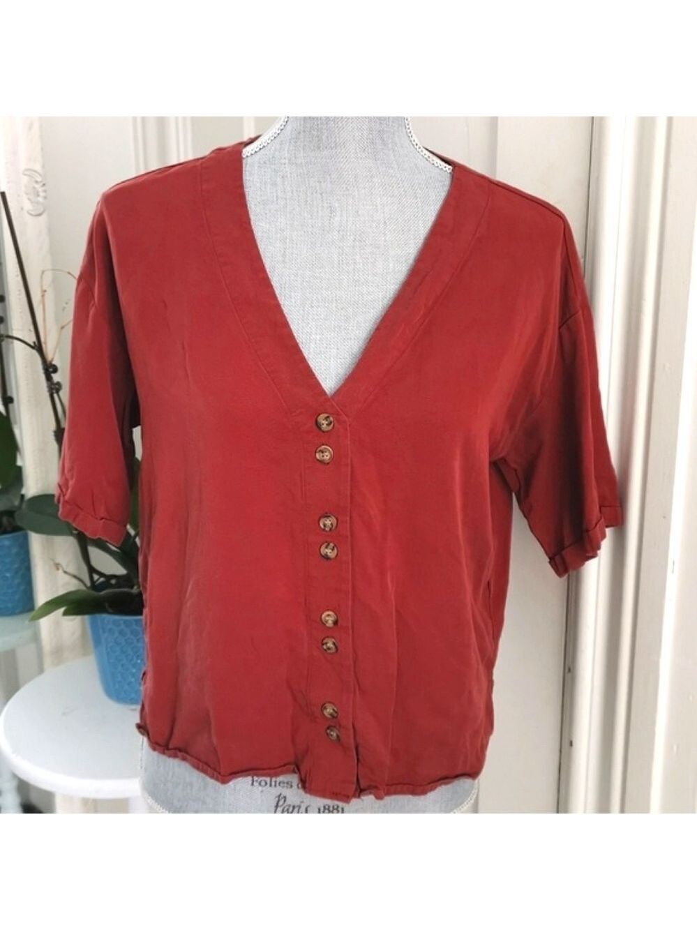Vero Moda boxy short sleeve blouse. Bohovibes. Size small. EUC